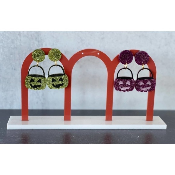 Pumpkin Bucket Earrings - Picture 1 of 4